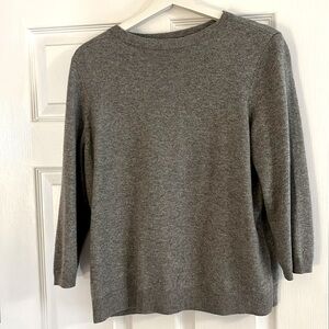 Talbots - XL gray cashmere sweater. 3/4 sleeves.